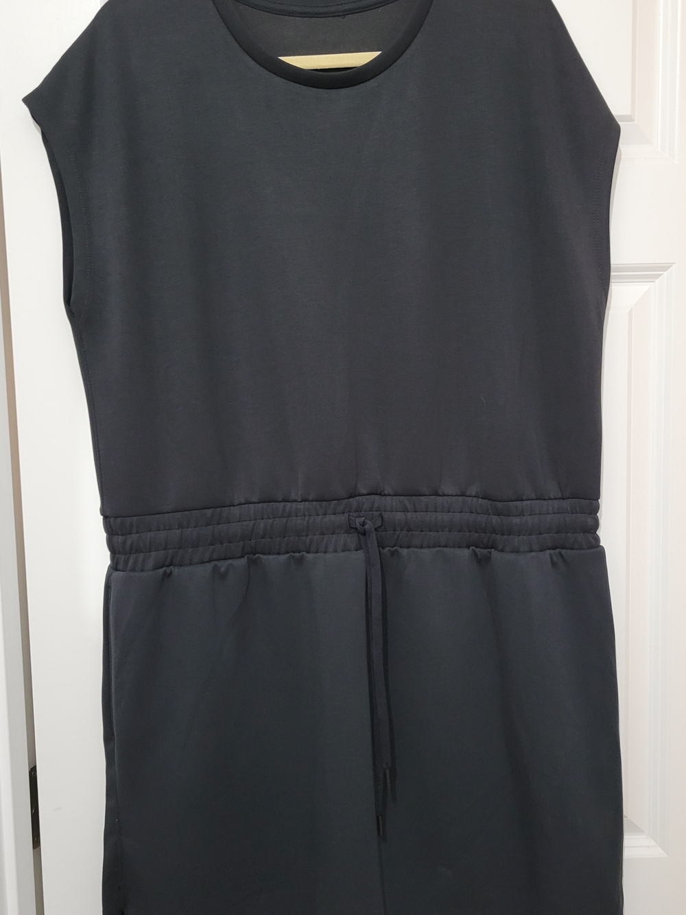 NWOT Sleeveless Black Drawstring-Waist Athleisure Dress